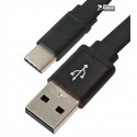 Кабель Type-C - USB, плоский, короткий, 0,23 м