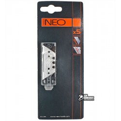 Лезвия трапециевидные сменные NEO толщиной 0.65 мм, 5шт