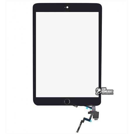 Тачскрин для планшета Apple iPad Mini 3 Retina, с кнопкой HOME, с микросхемой , черный