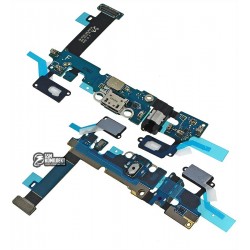 Шлейф для Samsung A710F Galaxy A7 (2016), мікрофону, конектора зарядки, конектора навушників, з компонентами