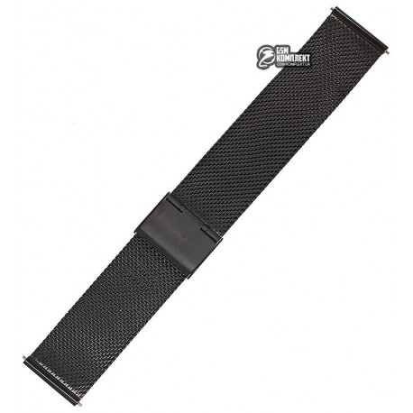 Браслет для Xiaomi Amazfit Bip F-22, металлический, 20мм, черный Браслет для Xiaomi Amazfit Bip F-22, металлический, 20мм, черный