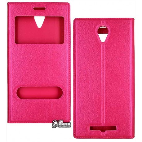 Чехол книжка с окошком для Xiaomi Redmi Note 2, розовая