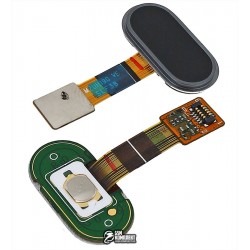 Шлейф для Meizu M5, кнопки меню, черный, с пластиком