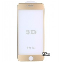 Закаленное защитное стекло 4D Glass для Apple iPhone 7 / 8, 3D, 0,3 мм 9H, золотистое