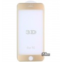 Загартоване захисне скло 4D Glass для Apple iPhone 7/8, 3D, 0,3 мм 9H, золотистий колір