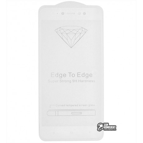 Закаленное защитное стекло для Xiaomi Redmi Note 5A Prime / Redmi Y1, 0,26 мм 9H, 2.5D, Full Glue