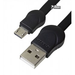 Кабель Micro-USB - USB, Joyroom S-L121 Waves Series, лапша, силиконовый, 1 метр, черный