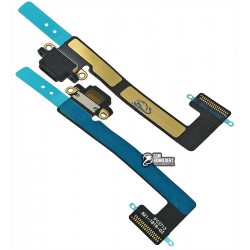 Шлейф для планшету Apple iPad Mini 2 Retina, iPad Mini 3 Retina, конектора зарядки, з компонентами, чорний Шлейф для планшету Apple iPad Mini 2 Retina, iPad Mini 3 Retina, конектора зарядки, з компонентами, чорний