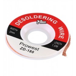 Лента-оплетка 2,0mm косичка для демонтажа ZD-180 длина 1,5м