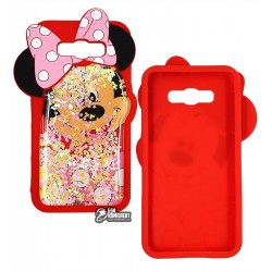 Чехол для Samsung J710 Galaxy J7 (2016), силиконовый, с блестками в жидкости, Mickeu Mouse