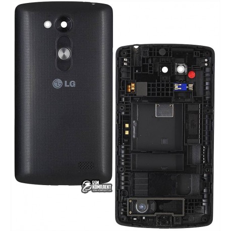 Задняя панель корпуса для LG D290 L Fino, D295 L Fino Dual, черная, с разборки, original, + средняя часть
