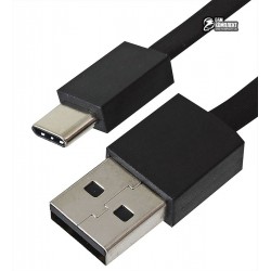Кабель Type-C - USB, Remax Blade RC-105a, лапша, силиконовый, черный