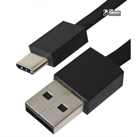 Кабель Type-C - USB, Remax Blade RC-105a, лапша, силиконовый, черный