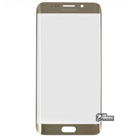 Скло корпусу для Samsung G928 Galaxy S6 EDGE+, золотисте