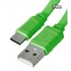 Кабель Type-C - USB, Hoco X5 Bamboo, лапша, силиконовый, 1 метр