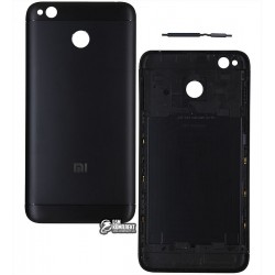Задня кришка батареї Xiaomi Redmi 4X, чорний колір, без стекол камери і спалаху