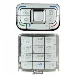 Клавіатура для Nokia E65, срібляста, російська, верхня, нижня