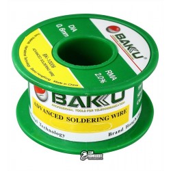 Припой BAKU BK-10006, Sn 97%, Ag 0.3%, Cu 0.7%, flux 2%, 0,6 мм, 30 г Припой BAKU BK-10006, Sn 97%, Ag 0.3%, Cu 0.7%, flux 2%, 0,6 мм, 30 г