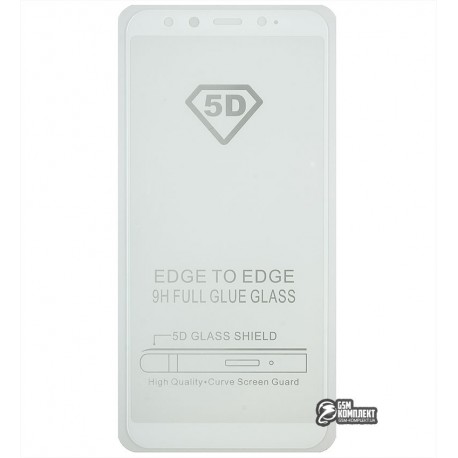 Закаленное защитное стекло для Xiaomi Mi6x / MiA2, 0,26 mm 9H, 2.5D, Full Glue, белое