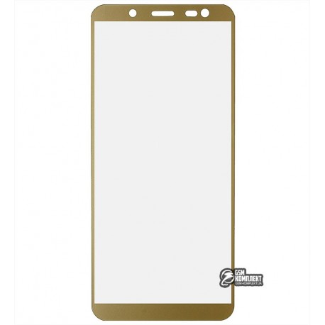 Закаленное защитное стекло для Samsung J600 Galaxy J6 (2018), 0,26 мм 9H, золотое