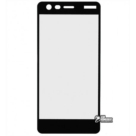 Закаленное защитное стекло для Nokia 2 Dual Sim, 0,25 мм, 2.5D, 9H, черное