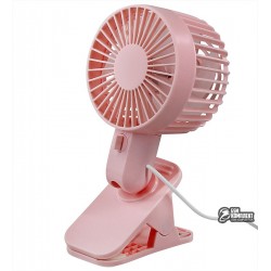 Вентилятор Hoco F9 double leaf desktop clip fan, розовый
