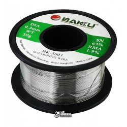 Припой BAKU BK-5003, Sn 63%, Pb 35,1%, flux 1,9%, 0,3 мм, 50 г Припой BAKU BK-5003, Sn 63%, Pb 35,1%, flux 1,9%, 0,3 мм, 50 г
