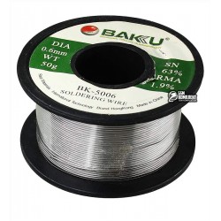 Припой BAKU BK-5006, Sn 63%, Pb 35,1%, flux 1,9%, 0,6 мм, 50 г Припой BAKU BK-5006, Sn 63%, Pb 35,1%, flux 1,9%, 0,6 мм, 50 г