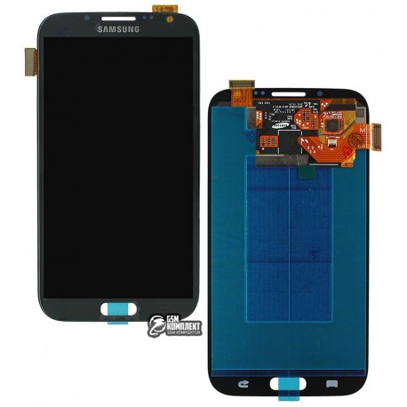 Дисплей для Samsung I317, N7100 Note 2, N7105 Note 2, T889, сірий, з тачскріном, оригінал (переклеєне скло)