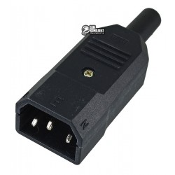 Штекер AC-011, 3PIN на кабель, компьютерный