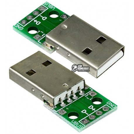 Штекер USB-AM на PCB плате