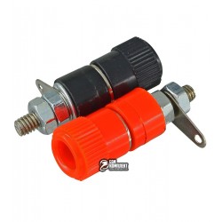 Гнездо для штекеров banana JS-910, пара: черное+красное