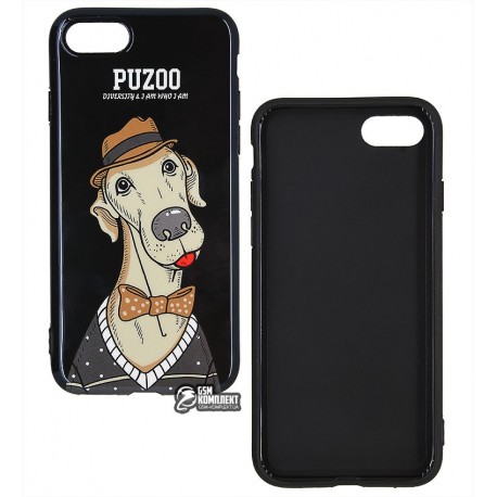 Чехол PUZOO TPU Glossy Shiny Powder Art dog iPhone 7/8 Black Bean