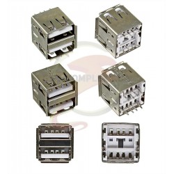 Гнездо USB-02-1-FD-180 USB-A сдвоенное вертикальное Гнездо USB-02-1-FD-180 USB-A сдвоенное вертикальное