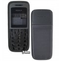 Корпус для Nokia 1208, High quality, чорний, з середньою частиною