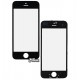 Стекло корпуса для Apple iPhone 5S, iPhone SE, с рамкой, с OCA-пленкой, черное
