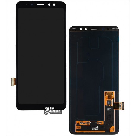Дисплей для Samsung A730F Galaxy A8+ (2018), A730F/DS Galaxy A8+ (2018), черный, с сенсорным экраном (дисплейный модуль)