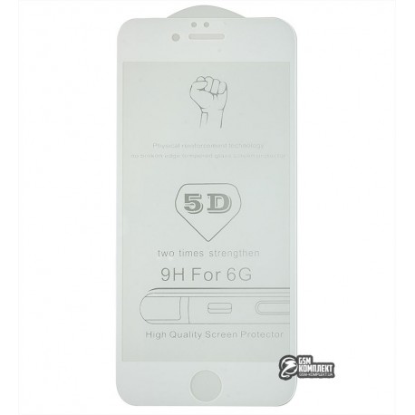 Закаленное защитное стекло для Apple iPhone 6 / iPhone 6s, Full Glue, 0,26 мм 9H, белое