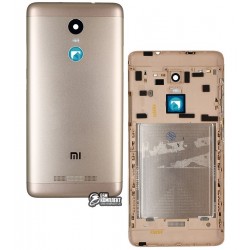 Задня кришка батареї Xiaomi Redmi Note 3i Pro SE, золотистий колір, оригінал (PRC), з бічними кнопками