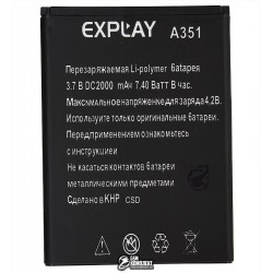 Аккумулятор (акб) для Explay Solo A351, (Li-polymer 3.7V, 2000мАч) Аккумулятор (акб) для Explay Solo A351, (Li-polymer 3.7V, 2000мАч)