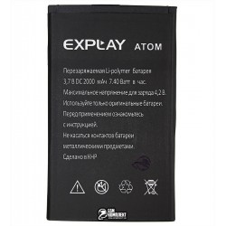 Аккумулятор (акб) для Explay Atom, (Li-polymer 3.7V, 2000мАч) Аккумулятор (акб) для Explay Atom, (Li-polymer 3.7V, 2000мАч)