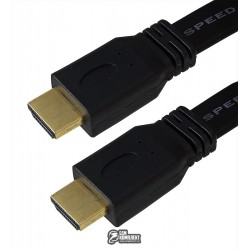 Кабель HDMI в HDMI, 1,5 метра, плоский, черный