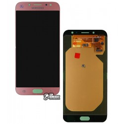 Дисплей для Samsung J730F Galaxy J7 (2017), розовый, с сенсорным экраном (дисплейный модуль), Original (PRC), self-welded