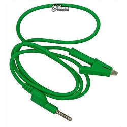 Шнур к тестеру банан-крокодил, 1м, зелёный