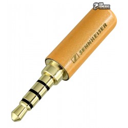 Штекер Sennheiser JACK 3,5 HQ 4pin металлический корпус, позолоченные контакты, золотистый