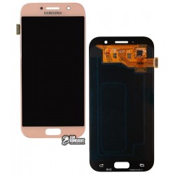 Дисплей для Samsung A520F Galaxy A5 (2017), рожевий, з сенсорним екраном (дисплейний модуль)