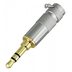 Штекер JACK 3,5 стерео HQ, silver-gold, металлический корпус Штекер JACK 3,5 стерео HQ, silver-gold, металлический корпус