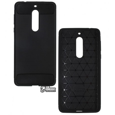 Чехол защитный для Nokia 5, Polished Carbon (SGP Slim Iron), силиконовый, черный