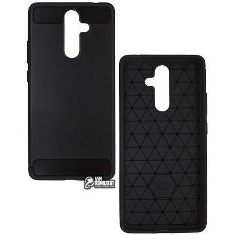 Чехол защитный для Nokia 7 Plus, Polished Carbon (SGP Slim Iron), силиконовый, черный