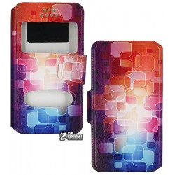 Универсальный чехол-книжка slider с силиконом 4.5 калейдоскоп